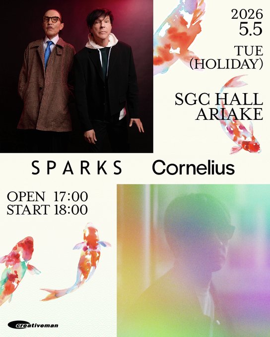 SPARKS、Corneliusとのダブル・ヘッドライン公演が2026年5月に決定